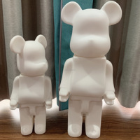 Ornement d'embryon blanc, figurine d'action d'ours en bloc, design populaire, artisanat personnalisé, statue d'ours fluide en vinyle, jouet en résine, tirelire