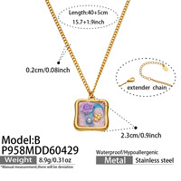 Collier ras du cou vintage pour femme en acier inoxydable plaqué or 18 carats avec pendentif 3D fleur, papillon et perle effet goutte d'huile