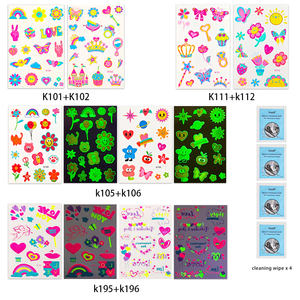 Tatuaggi Temporanei per Bambini con Logo OEM, Adesivi Artistici a Trasferimento d'Acqua, Fluorescenti e Luminosi con Luce UV - Product Image 1