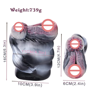 Juguete Sexual Masculino Strange <span class=keywords><strong>Beast</strong></span> Horse Inverted Mold Airplane Cup, Masturbador con Doble Orificio Anal y Vaginal, Canal Roscado - Product Image 3