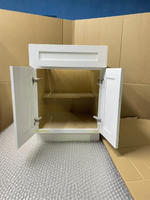 Meuble Bas d'Évier de Cuisine Style Shaker, 1 Tiroir 2 Portes en Contreplaqué Laqué Blanc, avec Charnières et Accessoires pour Normes Américaines