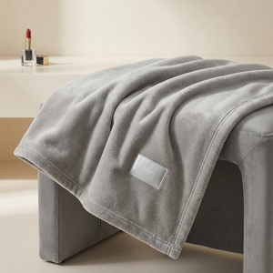 Wholesale Bulk Flannel Baby Swaddle and Receiving <b>Blankets</b> Custom Hotel Logo for Newborn Infant Nursery and Guest Room Supply - Product Image 1