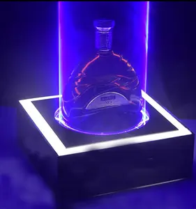 Soporte de exhibición para botella de licor, Vodka, rojo, verde, azul, acrílico, LED, láser, glorificador