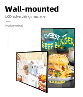 Papan Menu Digital Restoran 4K Ultra Slim untuk Dinding, Pemutar Iklan Android, Layar LCD untuk Kafe Makanan