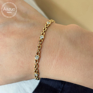 สร้อยข้อมือทองคำแท้ 18K ประดับเพชรเลี้ยงในห้องปฏิบัติการทรงคิวบา ตัดแบบบริลเลียนท์ ของขวัญสุดหรูสำหรับผู้หญิง สวมใส่ได้ทุกวัน งานแต่งงาน งานปาร์ตี้ - Product Image 1