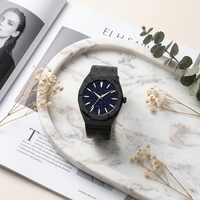 Montre-bracelet mécanique de luxe avec logo personnalisé, boîtier en acier inoxydable 316L, résistance à l'eau 5 BAR, mouvement automatique, bracelet en cuir