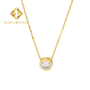 Collier pendentif plaqué or <span class=keywords><strong>en</strong></span> argent sterling 925 avec zircon cubique 5A à prix réduit Bijoux quotidiens pour femmes - Product Image 4