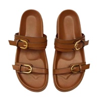 Sandales plates pour femmes Zapatos 2025, grande taille, à plateforme épaisse, avec boucle métallique, style décontracté, pas cher