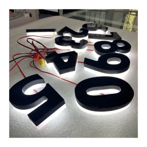 ป้ายเลขที่บ้านแบบกำหนดเองพร้อมไฟ LED ป้ายเลขห้องพักโรงแรมสแตนเลส ป้ายโลโก้ LED พร้อมไฟ - Product Image 1
