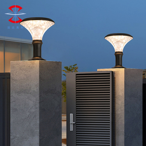 Hiện đại không thấm nước ngoài trời Die Cast nhôm + PC nhà ở lối vào cổng cột LED năng lượng mặt trời trụ cột đèn vườn đèn - Product Image 5