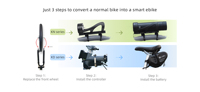 Kit de conversion électrique pour vélo pliant 250W compatible avec Brompton, moteur de roue avant, système de batterie avec contrôle intelligent, 16 pouces