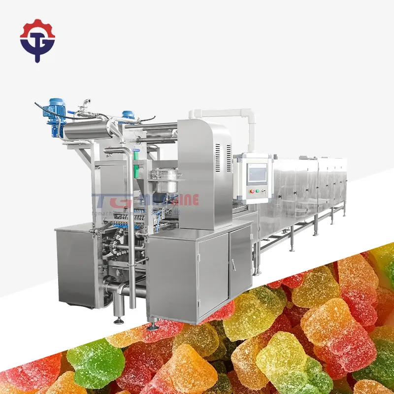 Toptan otomatik vegan şeker işleme makinesi kafatası şeker makinesi takviyeleri gummies üretim hattı