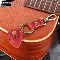 Jingying 2026 Factory Wholesale Simple Keychain-style Leather Guitar Pick Storage Bag String Instrument Guitar Parts&Accessories