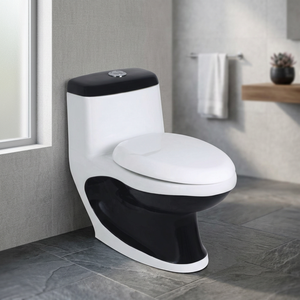 WC monobloc professionnel en céramique à siphon, suite sanitaire moderne pour salle de bain - Product Image 6