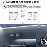 C101A Aipin Contrôleur PWM intelligent Tuya 2.4G Mini DC12-24V MESH 4 Zones avec Groupe et Synchronisation à Distance, IP20, Portée 30M, Charge Maximale 360W, Variateur