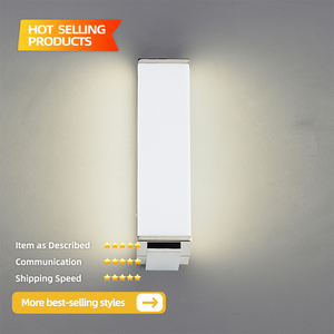 Minimalist LED Wall <b>Lamp</b> Aluminum Body White Rectangular Shade 3500K <b>Warm</b> White Outdoor Wall Mounted E27 Bulb Base - Product Image 3