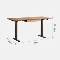 Bureau Moderne Minimaliste Assemblé Durable à Hauteur Réglable en Noyer Noir Américain Massif pour Travailler Assis ou Debout
