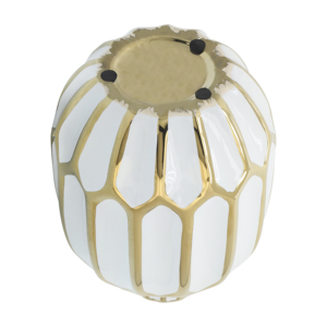 Vaso in Ceramica Moderno Decorativo per Fiori, per Soggiorno, Camera da Letto, Ufficio, Casa, Design Oro e Bianco - Product Image 4