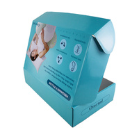 Boîte en carton ondulé personnalisée pour l'expédition et l'emballage de cadeaux, pliable, couleur turquoise, vente en gros