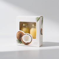 Emballage de boîte en carton blanc de couleur personnalisée avec fenêtre pour huile de noix de coco 1 bouteille 2 bouteilles boîtes d'expédition en gros