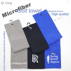 <span class=keywords><strong>Serviette</strong></span> de sport carrée à séchage rapide, motif ananas uni, triple pliage, en microfibre gaufrée, brodée, pour le golf et la plage - Product Image 5