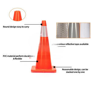 Oem 26 Jaar Fabrikant 30/45/70/90Cm Een Stuk Flexibele Oranje Verkeersveiligheid Pvc Verkeer Reflecterende Verkeersveiligheidskegel - Product Image 2