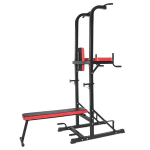 Power Tower Dip Station Pull Up Bar Station Met Bench