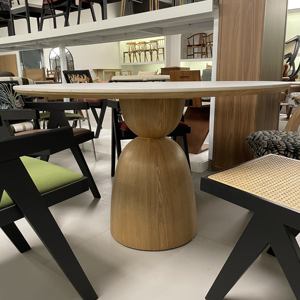 Noordse moderne eenvoudige tafel restaurant minimalistische 8-persoons ronde eettafelset voor huis appartement villa hotel restaurant - Product Image 2