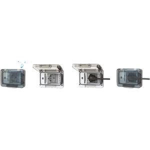 4Box Prise murale Schuko 1 prise, indice de protection IP55, 230 V, ABS blanc, type encastré 503 - Product Image 4