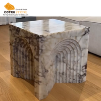 Table basse en marbre Calacatta Violet d'Italie, design unique, cube, petite table d'appoint, table basse en pierre naturelle, luxe pour le salon