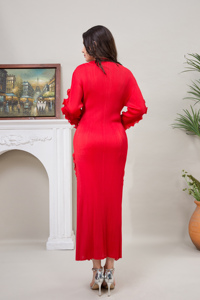 <span class=keywords><strong>Robe</strong></span> plissée Miyake grande taille avec ourlet à volants, couleur unie, pour <span class=keywords><strong>femme</strong></span>, collection automne 2024, idéale pour l'église et les occasions spéciales - Product Image 5