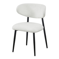 Chaise de salle à manger moderne nordique à dossier incurvé, rembourrée en tissu velours, avec pieds en métal pour la maison, la cuisine, la salle à manger