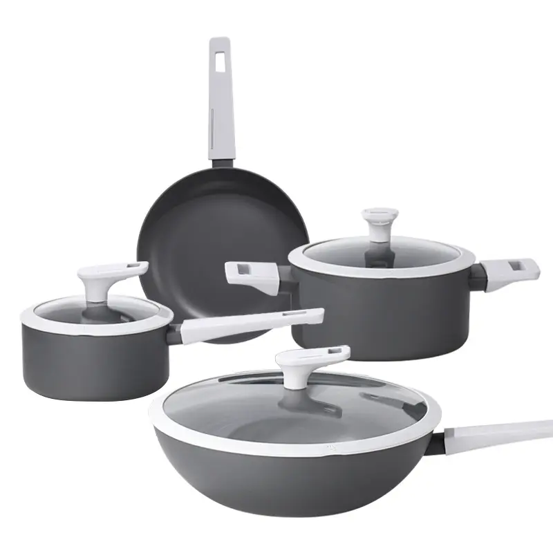 Nonstick Cookware Sets Aluminum Cookware set Household milk pan frying pan wok cooking pot not pick stove top four Sets