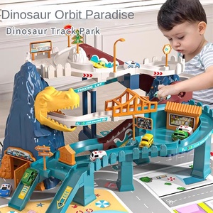 2025 Venta caliente multicapa DIY ensamblado sinuoso camino dinosaurio coche estacionamiento tráfico juguete juego rompecabezas juguete - Product Image 1