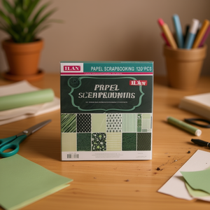 Carta per scrapbooking Iln 15,2x15,2 cm 12 fogli verdi con motivi per lavori manuali - Product Image 3