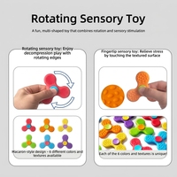 HMJ 2 en 1 : Pierre anti-stress et Fidget Spinner en silicone, jouet sensoriel texturé, silencieux, pour le bureau, pour adultes et enfants, TDAH, autisme