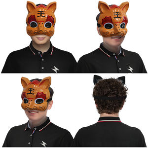 ขายส่งที่กําหนดเองฮาโลวีนMasqueradeคอสเพลย์ปาร์ตี้ตลกTigerหน้ากากPVCที่กําหนดเองTigerครึ่งหน้าหน้ากากPVC - Product Image 4