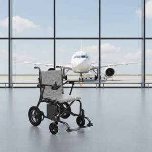 Portable léger fauteuil roulant électrique en Fiber de carbone pliant fauteuil roulant avion personnes âgées 6Ah batterie - Product Image 2