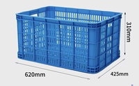 Caisse en plastique perforée empilable et emboîtable, recyclable, écologique, à longue durée de vie, pour usage en entrepôt