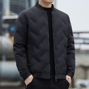 Giacca invernale da uomo <span class=keywords><strong>Bomber</strong></span> lungo Casual con chiusura a cerniera in Nylon e imbottitura in cotone per uso esterno - Product Image 5