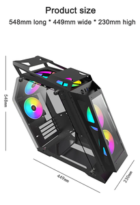 Fantasy WuKong M-ATX carte mère boîtier d'ordinateur de jeu <span class=keywords><strong>240</strong></span> radiateur dynamique ouvert Double face verre petit boîtier d'ordinateur tour - Product Image 6