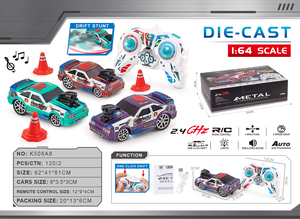 MILI 1:64 Alliage RC Mini RC Drift Car 1993 Ford Mustang STV Jouet 2.4GHz Contrôle à Vitesse Variable Télécommande avec Poignée - Product Image 5