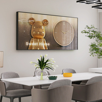 Kotak Meter listrik beruang boneka Fashion Modern menutupi lukisan dekorasi Flip Up rumah tersembunyi Switch dengan Dekorasi Jam Dinding