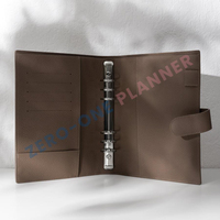 Carnet de budget de luxe personnalisé en similicuir végétalien Saffiano texturé, format A4, A5, A6, A7, avec anneaux, pour femme