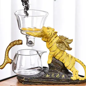 2024 hot selling tiger shape borosilicate tea set ,tea party tea set with high quality which called with might redoubled