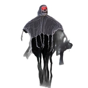 Decorazione di Halloween, Fantasma Luminoso Attivato dal Suono, Teschio in Tessuto e Garza da Appendere per Ingresso Casa Stregata, Prop Horror per Adulti - Product Image 5