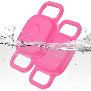 Soporte Impermeable para Collar de Perro Compatible con Life360 Tile Mate Tracker, Paquete de 2 Fundas de Silicona Duraderas, Color Rosa Neón, Accesorio Antipérdida - Product Image 1