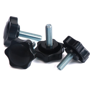Hexagonal Plastic Knob <b>Screws</b> M4 M5 M6 Carbon Steel <b>White</b> Zinc Plated For Electronic Device Manufacturing - Product Image 1