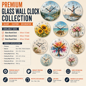 <span class=keywords><strong>Horloge</strong></span> murale de luxe silencieuse à piles, en verre avec impression UV, style Art Déco, en marbre, personnalisée par l'usine source, pour mariage - Product Image 3