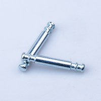 GDTYF - Axe de roue pivotante pour meubles en acier au carbone zingué, à double extrémité, avec butée d'épaule et axe de positionnement multi-étapes